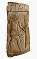 Sculptor's model/votive depicting a king and jackal busts, Limestone, red paint traces